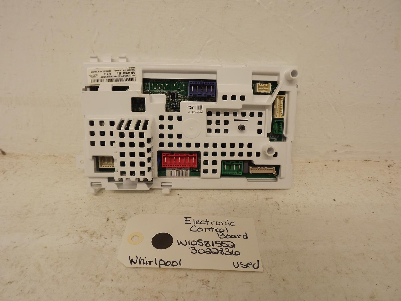 Whirlpool Washer W10581552 3022836 Electronic Control Board Used Whirlpool Washer W10581552 3022836 Electronic Control Board Used